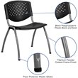 Flash Furniture Hercules Plastic Perforated Back Stacking Chair in Black