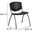Flash Furniture Hercules Plastic Perforated Back Stacking Chair in Black