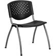 Flash Furniture Hercules Plastic Perforated Back Stacking Chair in Black