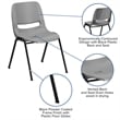 Flash Furniture Hercules Ergonomic Shell Back Stacking Chair in Gray