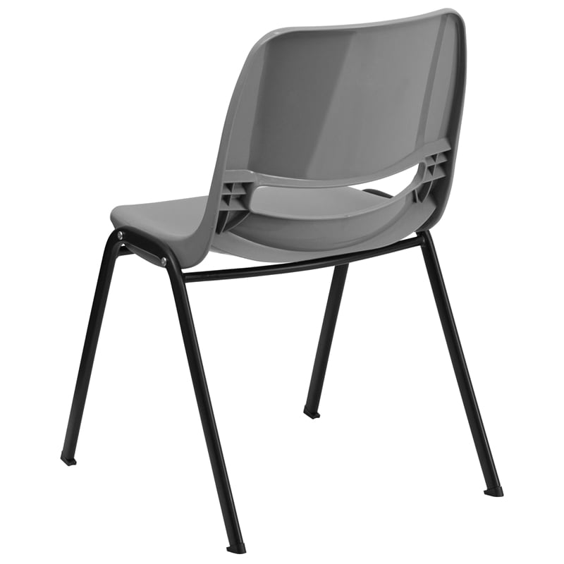 Flash Furniture Hercules Ergonomic Shell Back Stacking Chair in Gray
