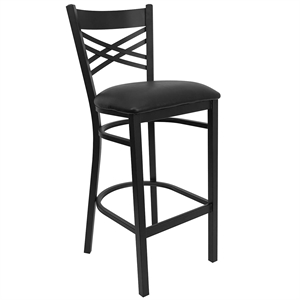 Flash Furniture Hercules 31&quot Black Back Metal Bar Stool in Black