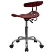 Flash Furniture Vibrant Computer Office Swivel Chair Seat in Red Wine
