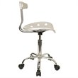 Flash Furniture Vibrant Computer Office Swivel Chair Seat in Silver and Chrome