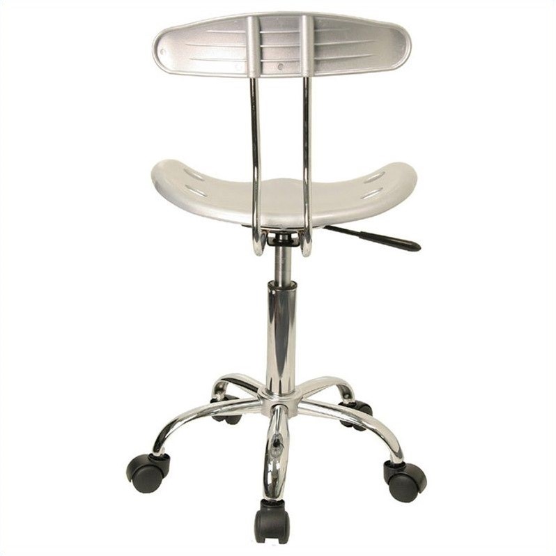 Flash Furniture Vibrant Computer Office Swivel Chair Seat in Silver and Chrome