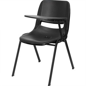 flash furniture contemporay plastic shell back classroom chair with left arm tablet
