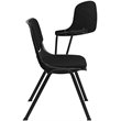 Flash Furniture Padded Plastic Classroom Chair in Black with Left Arm Tablet