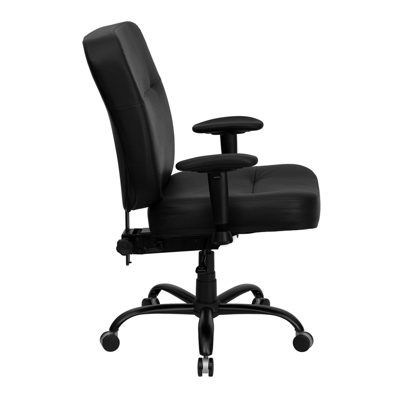 Flash Furniture Hercules Series Leather Office Chair in Black