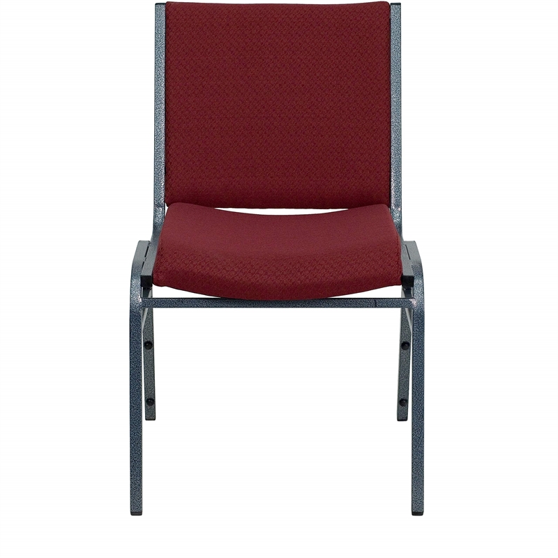Flash Furniture Hercules Upholstered Stacking Chair in Burgundy