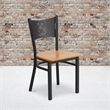 Flash Furniture Hercules Black Back Metal Dining Chair in Burgundy