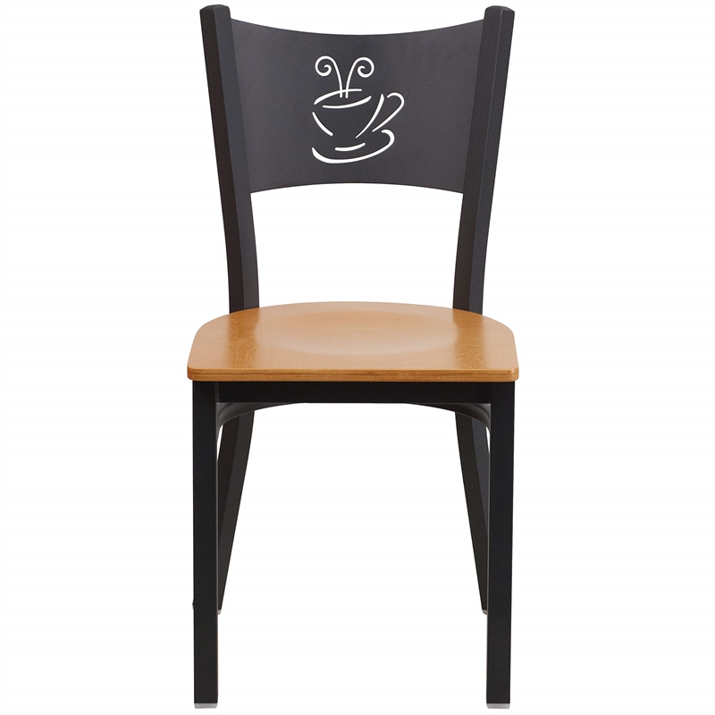 Flash Furniture Hercules Black Back Metal Dining Chair in Burgundy