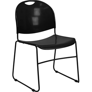 Flash Furniture Hercules Ultra Compact Stacking Chair in Black
