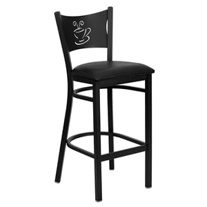 Flash Furniture Hercules Series 30&quot Back Metal Bar Stool in Black