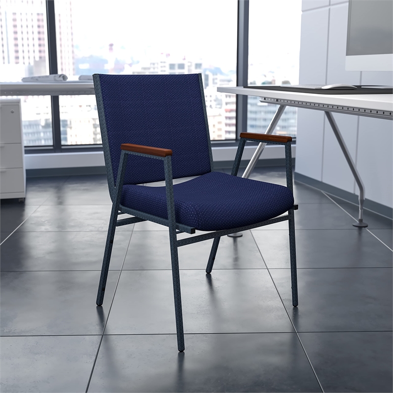 Flash Furniture Hercules Upholstered Stacking Chair in Navy