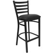 Flash Furniture Hercules 31&quot Ladder Back Metal Bar Stool in Black