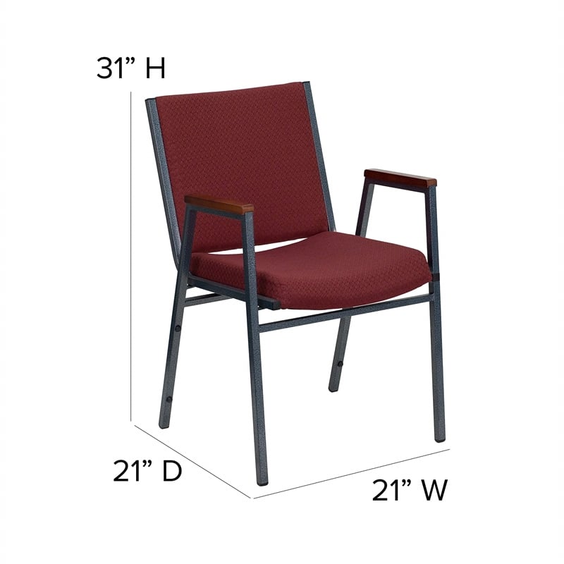 Flash Furniture Hercules Upholstered Stacking Chair in Burgundy