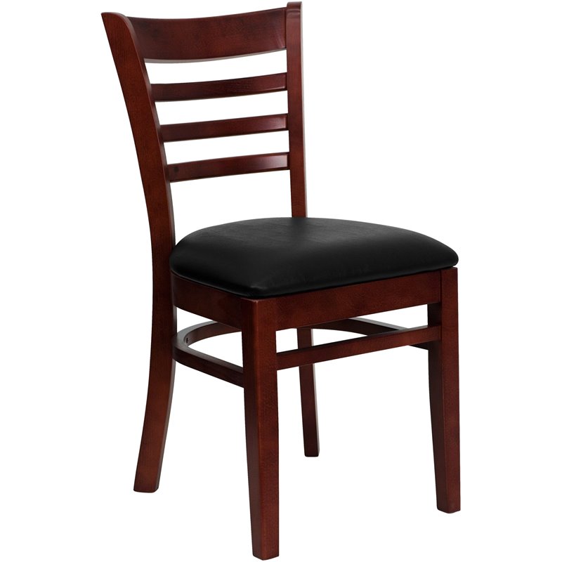 Flash Furniture Hercules Series Ladder Back Dining Chair in Mahogany
