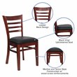 Flash Furniture Hercules Series Ladder Back Dining Chair in Mahogany