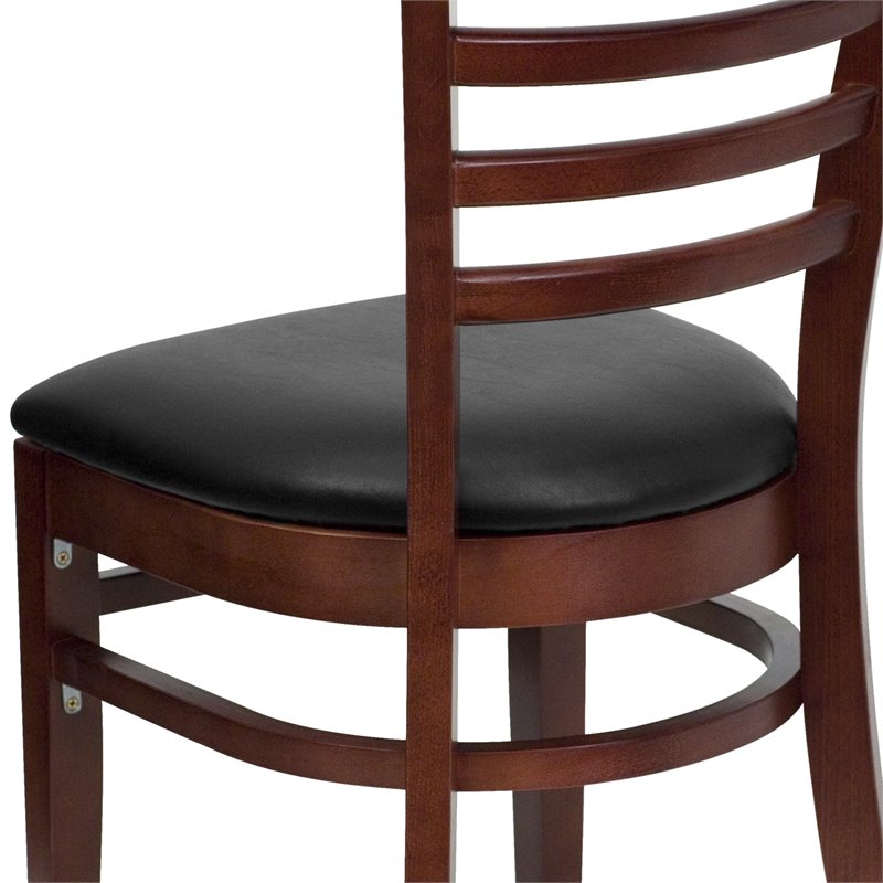 Flash Furniture Hercules Series Ladder Back Dining Chair in Mahogany