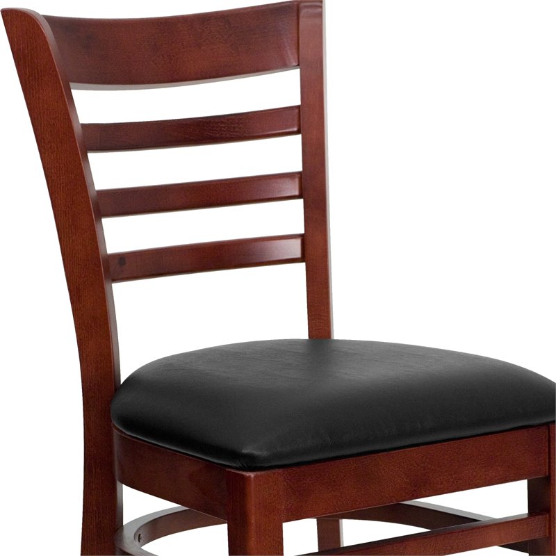 Flash Furniture Hercules Series Ladder Back Dining Chair in Mahogany