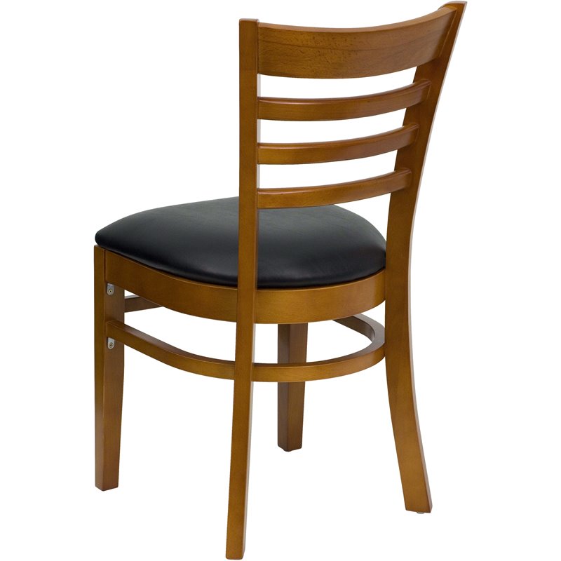 Flash Furniture Hercules Ladder Back Dining Chair in Cherry and Black