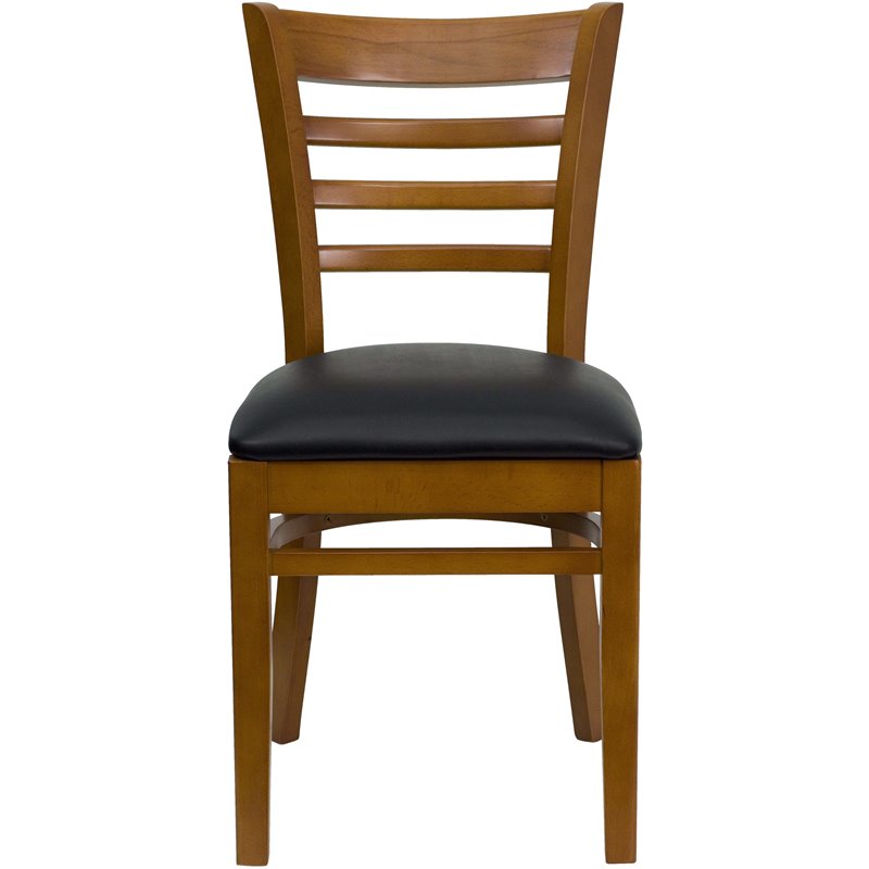 Flash Furniture Hercules Ladder Back Dining Chair in Cherry and Black