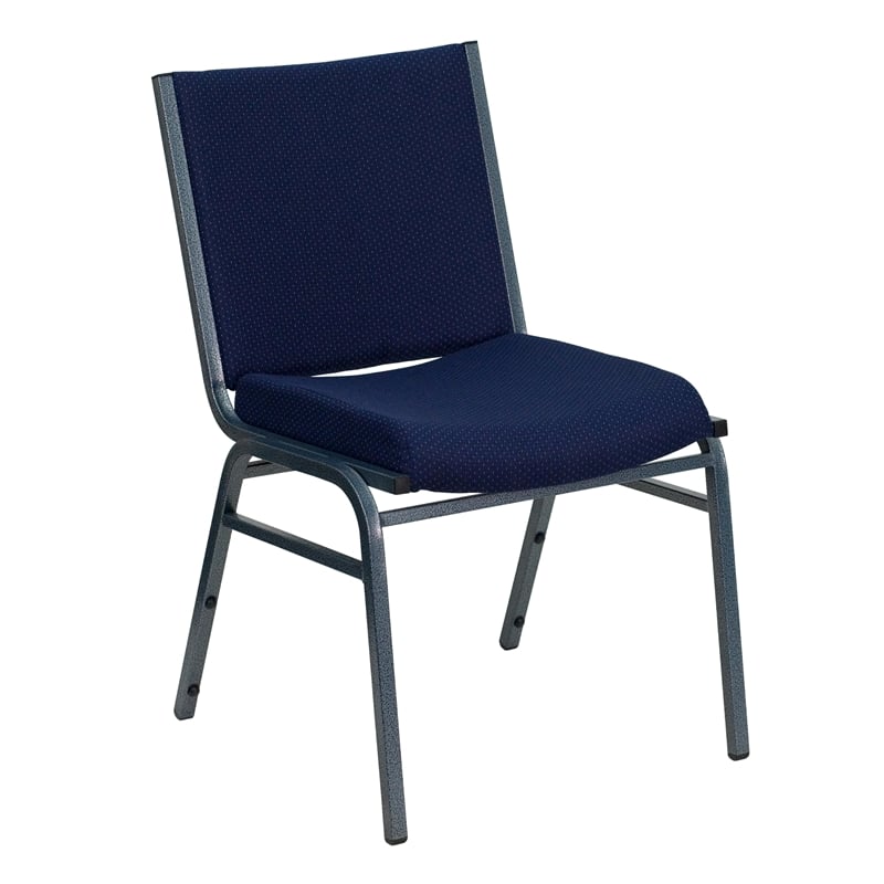 Flash Furniture Hercules Upholstered Stacking Chair in Navy