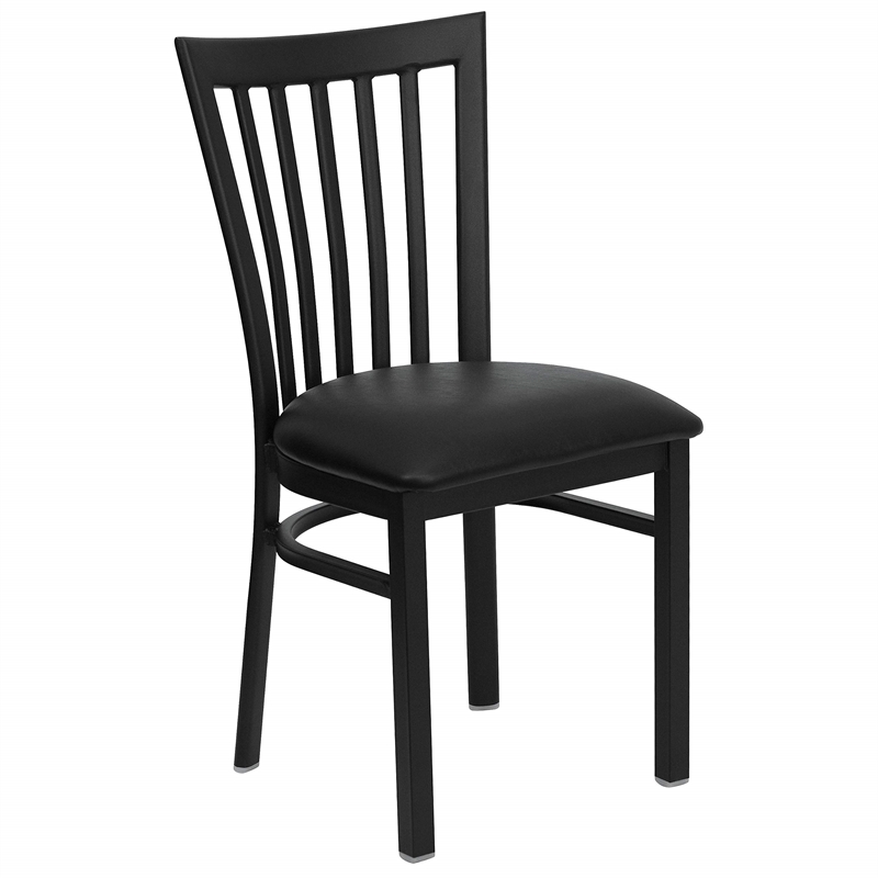 Flash Furniture Hercules School House Back Metal Dining Chair in Black