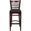 Flash Furniture Wood Restaurant Bar Stool in Black and Mahogany