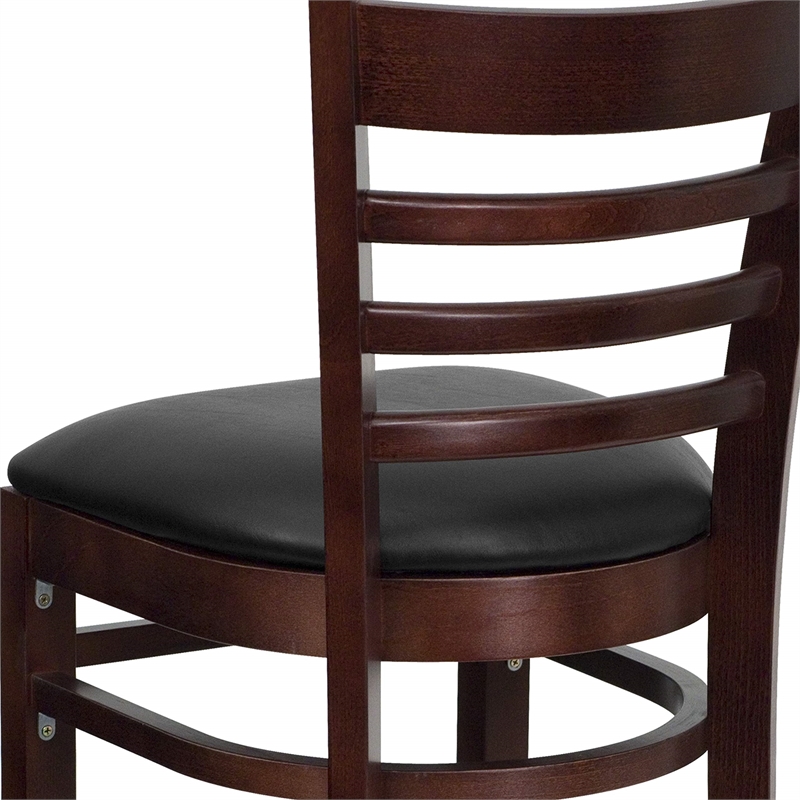 Flash Furniture Wood Restaurant Bar Stool in Black and Mahogany