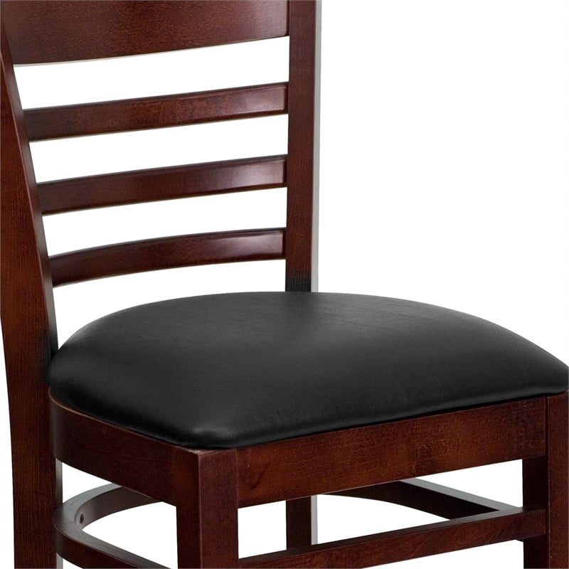 Flash Furniture Wood Restaurant Bar Stool in Black and Mahogany