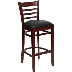 Flash Furniture Wood Restaurant Bar Stool in Black and Mahogany