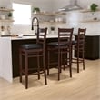 Flash Furniture Wood Restaurant Bar Stool in Black and Mahogany