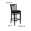 Flash Furniture Wood Restaurant Bar Stool in Black and Mahogany