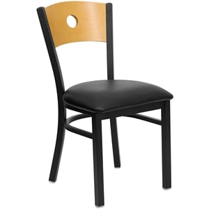 Flash Furniture Hercules Circle Back Metal Dining Chair in Natural