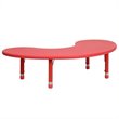Flash Furniture Height Adjustable Half-moon Activity Table in Red