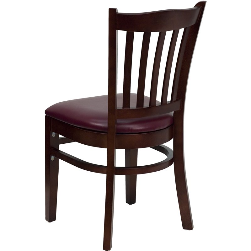 Flash Furniture Hercules Vertical Slat Back Dining Chair in Mahogany