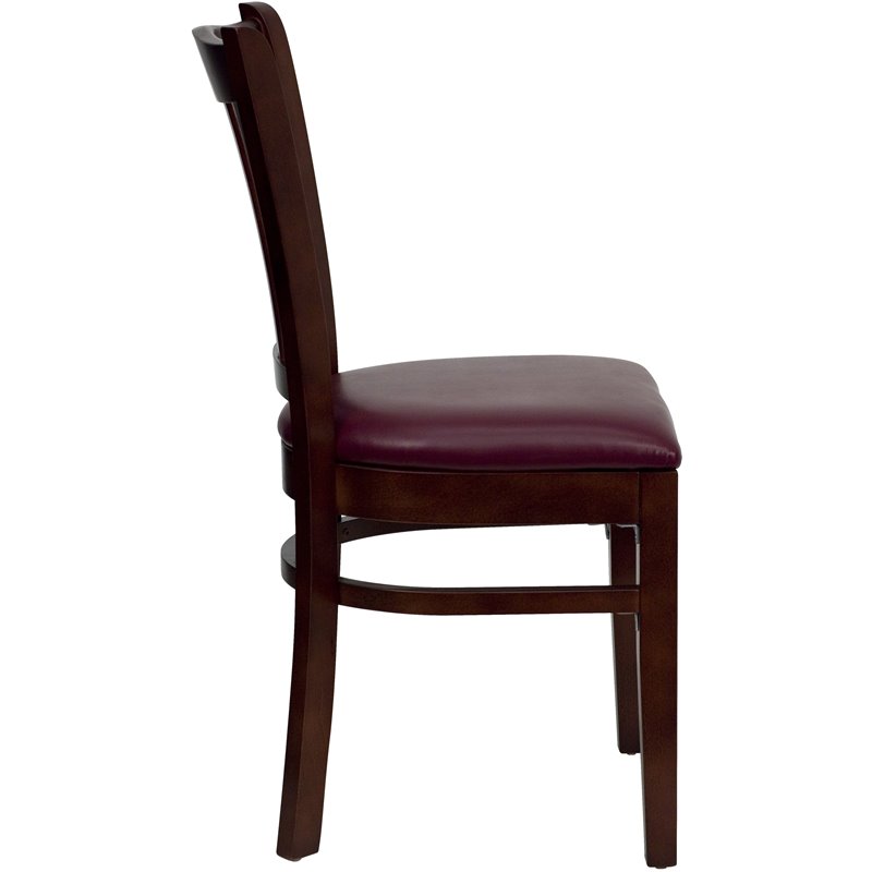 Flash Furniture Hercules Vertical Slat Back Dining Chair in Mahogany