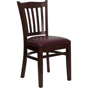 Flash Furniture Hercules Vertical Slat Back Dining Chair in Mahogany