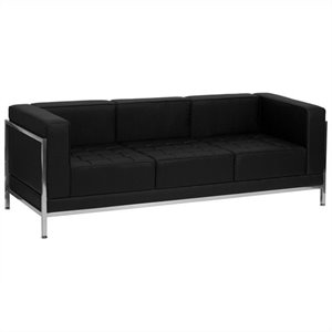 flash furniture hercules imagination contemporary leather tufted reception sofa