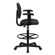 Flash Furniture Patterned Ergonomic Drafting Chair in Black with Arms