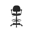 Flash Furniture Patterned Ergonomic Drafting Chair in Black with Arms