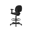 Flash Furniture Patterned Ergonomic Drafting Chair in Black with Arms