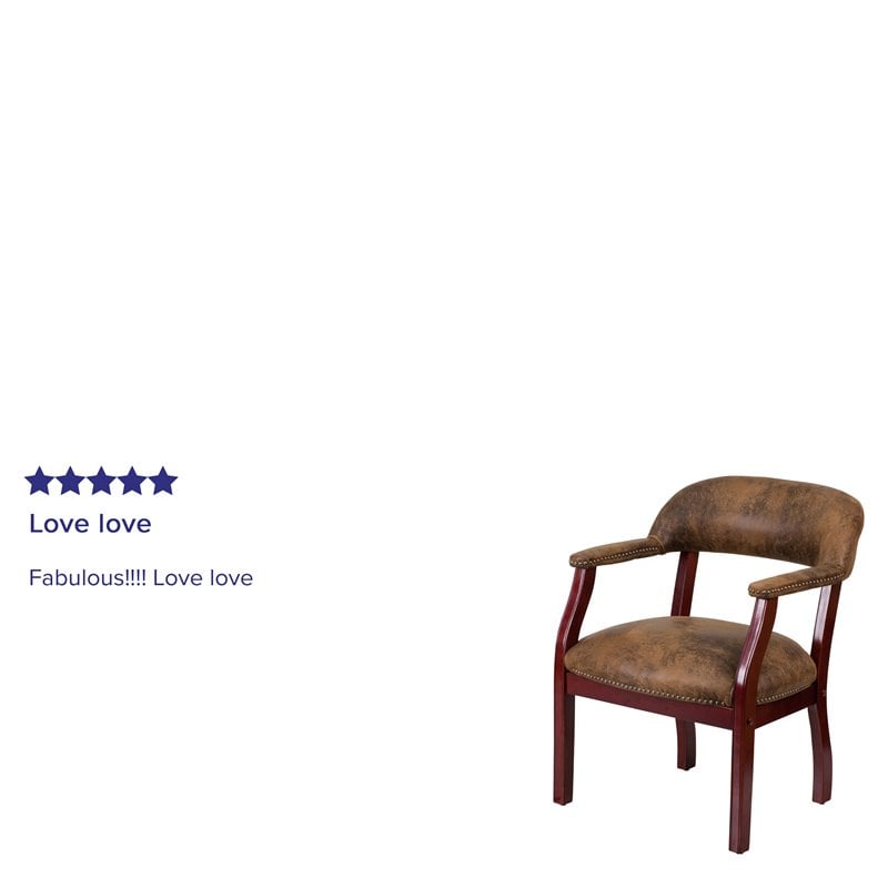 Flash Furniture Bomber Jacket Luxurious Guest Chair in Brown