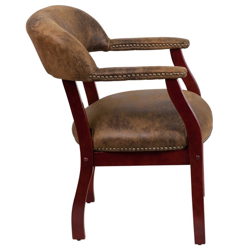 Flash Furniture Bomber Jacket Luxurious Guest Chair in Brown