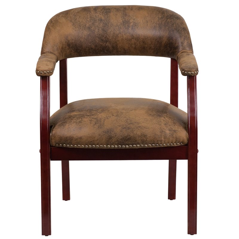 Flash Furniture Bomber Jacket Luxurious Guest Chair in Brown