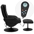 Flash Furniture Massaging Black Recliner and Ottoman with Wrapped Base