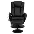 Flash Furniture Massaging Black Recliner and Ottoman with Wrapped Base