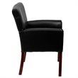 Flash Furniture Leather Executive Side Guest Chair in Black and Mahogany