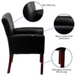 Flash Furniture Leather Executive Side Guest Chair in Black and Mahogany